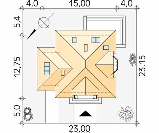 Projekt domu Puszczyk - usytuowanie na działce