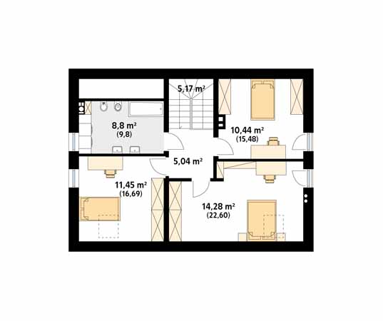 Projekt domu Puszek - rzut poddasza