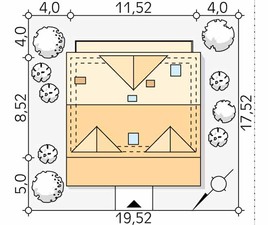 Projekt domu Puszek 2 dr-T - usytuowanie na działce