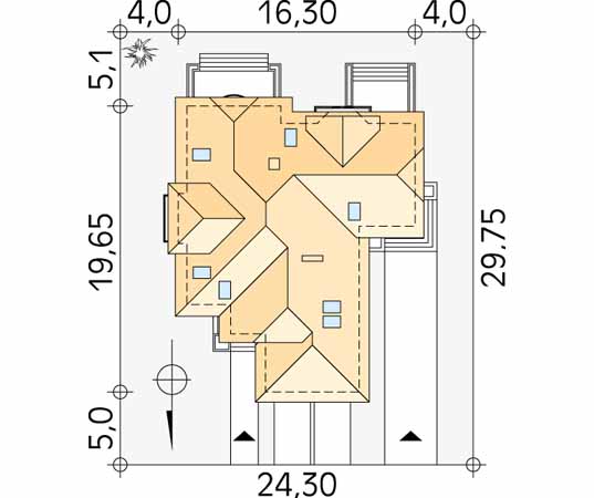 Projekt domu Rafa - usytuowanie na działce