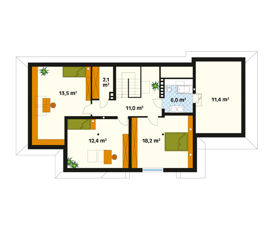 Projekt domu Refren - rzut poddasza