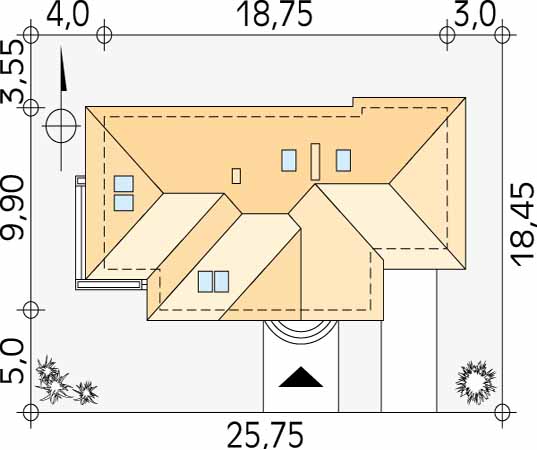 Projekt domu Refren - usytuowanie na działce