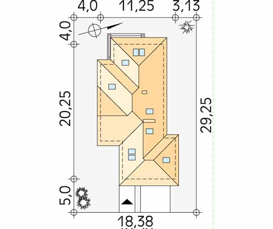 Projekt domu Refren 2 - usytuowanie na działce