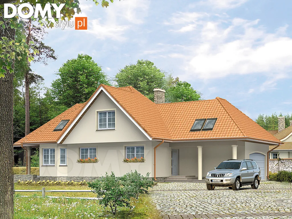 Projekt domu Refren 2 - wizualizacja frontowa