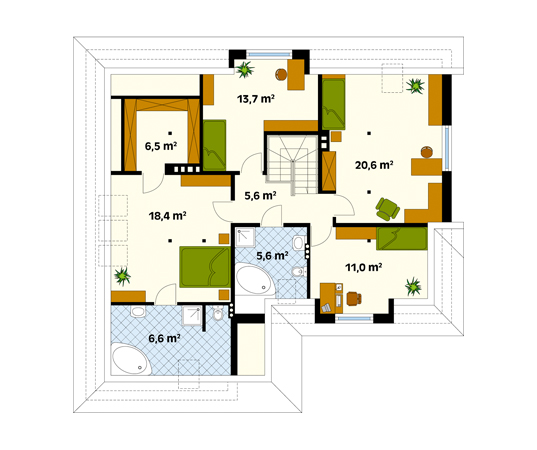 Projekt domu Rondo - rzut poddasza