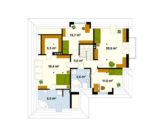 Projekt domu Rondo 2 - rzut poddasza