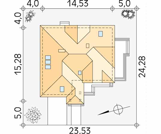 Projekt domu Rondo 2 - usytuowanie na działce