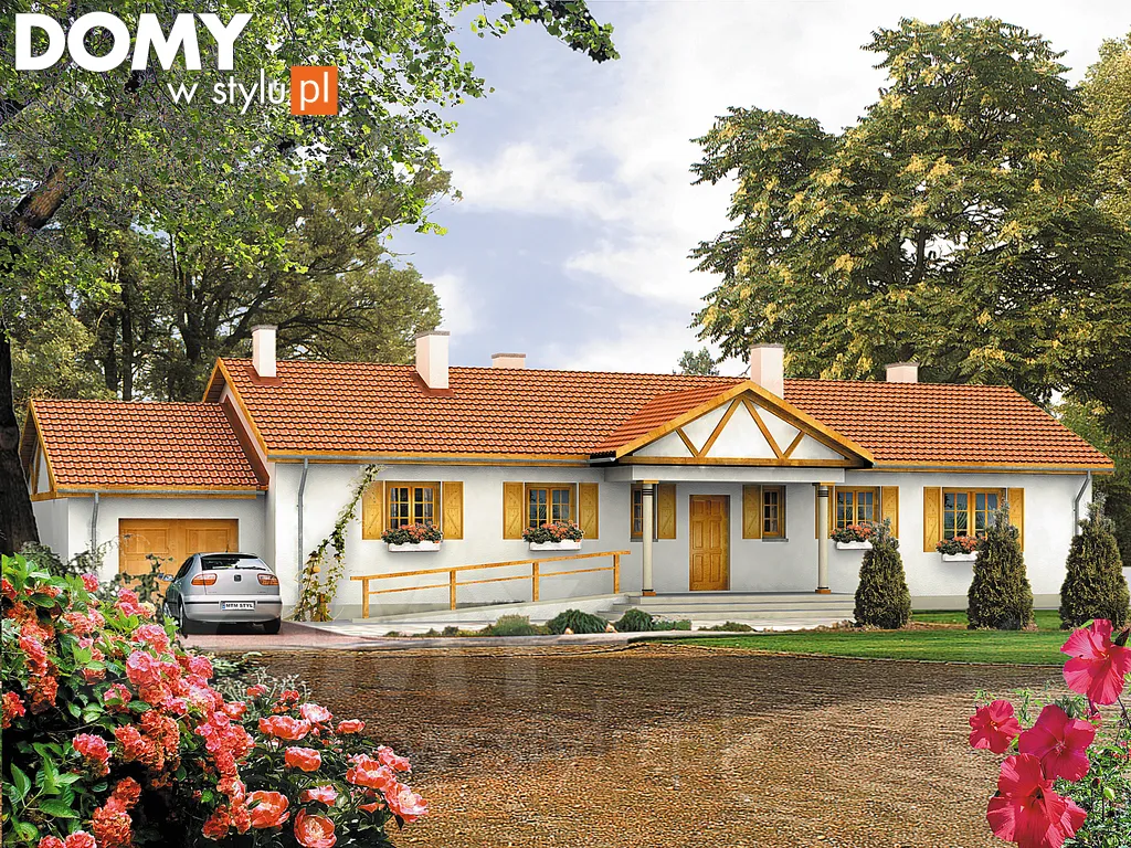 Projekt domu Rozłogi - wizualizacja frontowa