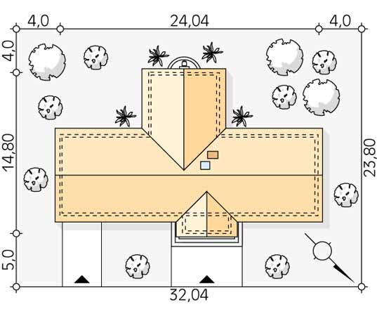 Projekt domu Rozłogi 2 - usytuowanie na działce