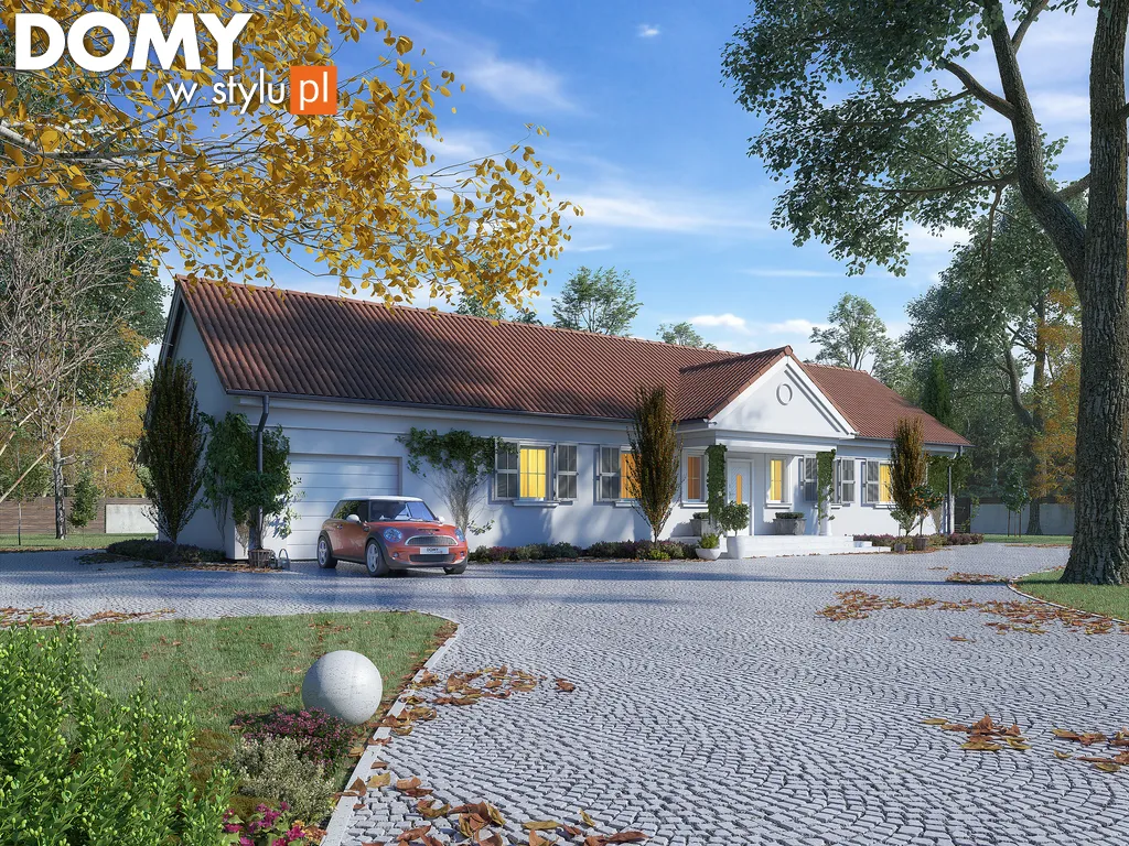 Projekt domu parterowego Rozłogi 2 - wizualizacja frontowa