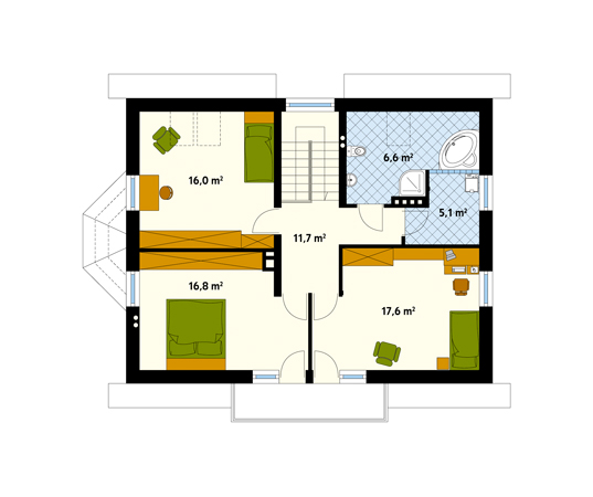Projekt domu Rubin - rzut poddasza