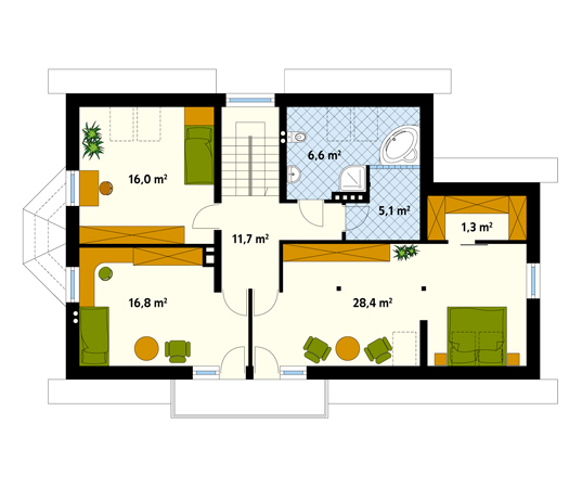 Projekt domu Rubin 2 - rzut poddasza