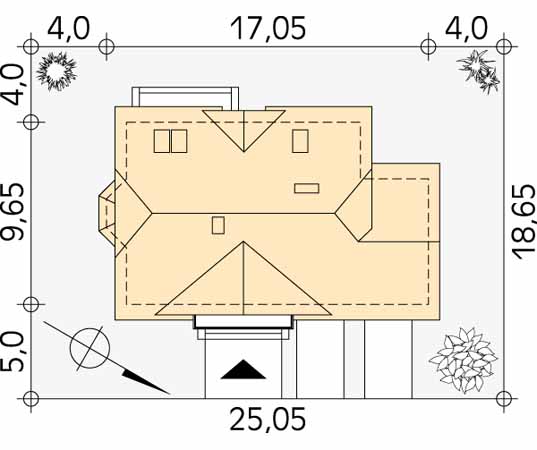 Projekt domu Rubin 2 - usytuowanie na działce