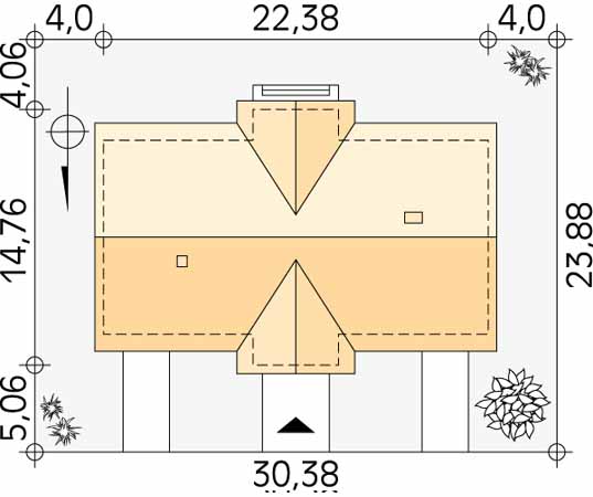 Projekt domu Ruczaj - usytuowanie na działce