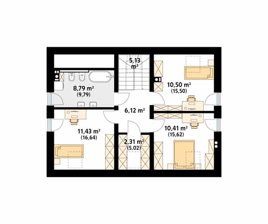 Projekt domu Rufus - rzut poddasza