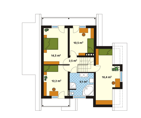 Projekt domu Samba - rzut poddasza