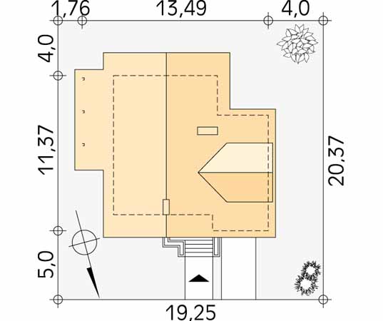Projekt domu Samba - usytuowanie na działce