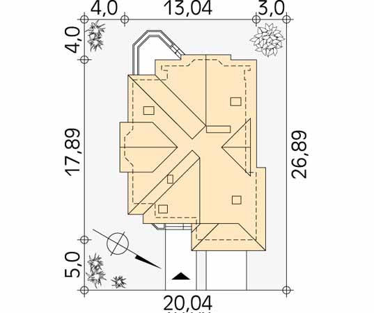 Projekt domu Sasanka 2 - usytuowanie na działce