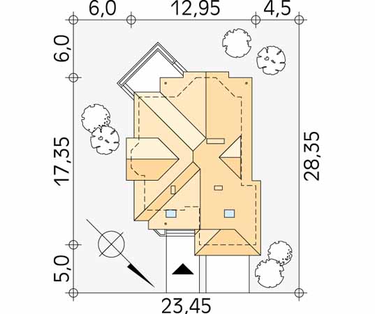 Projekt domu Sasanka dr-ST - usytuowanie na działce