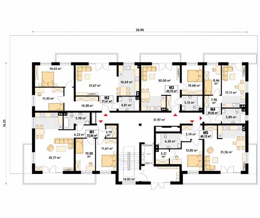 Projekt domu Saturn - rzut parteru