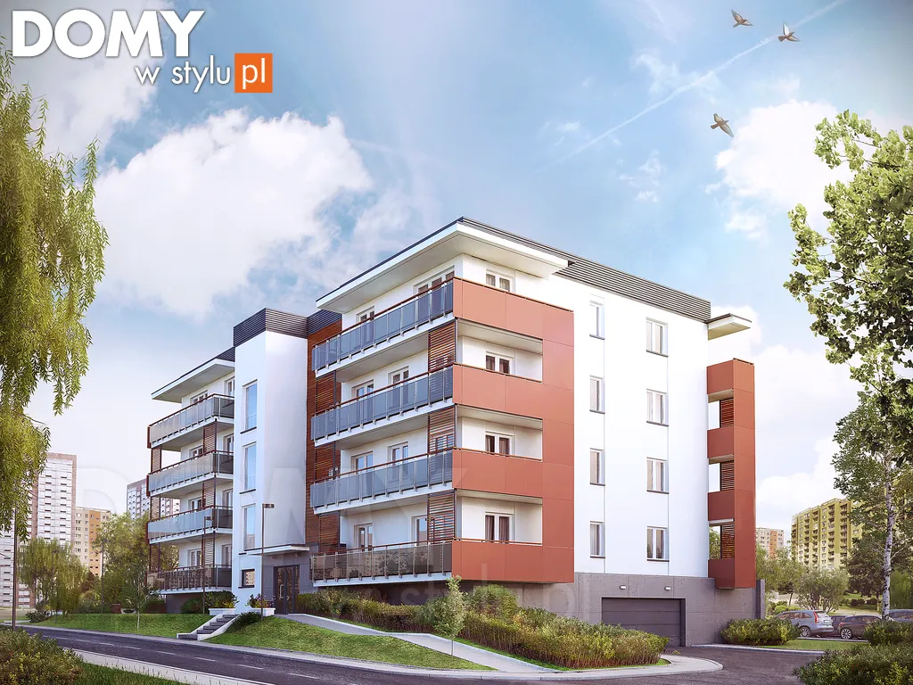 Projekt domu wielorodzinnego Saturn - wizualizacja frontowa