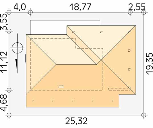 Projekt garażu Sauna - usytuowanie na działce