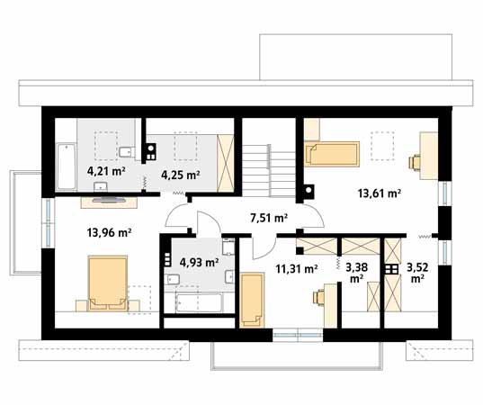 Projekt domu Sekwana - rzut poddasza