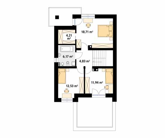 Projekt domu Sekwoja W - rzut piętra