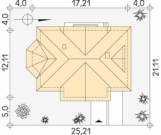 Projekt domu Skrzypek - usytuowanie na działce