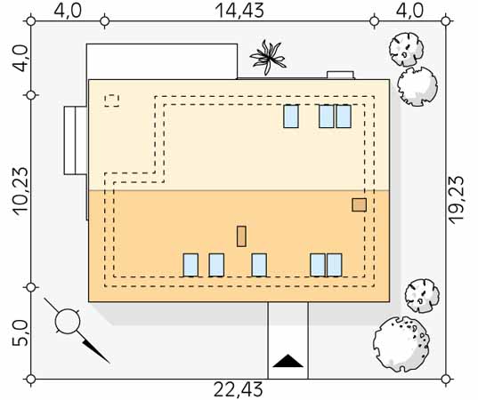 Projekt domu Słoneczny 2 - usytuowanie na działce