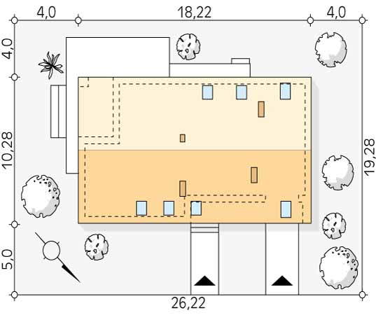 Projekt domu Słoneczny 3 - usytuowanie na działce