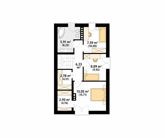 Projekt domu Słonka - rzut poddasza