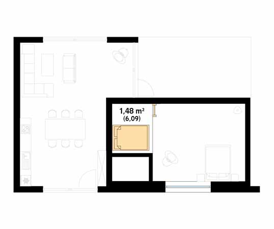 Projekt domu Śmiałek 2 dr-S - rzut poddasza