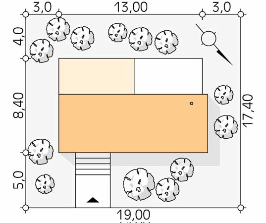 Projekt domu Śmiałek 2 dr-S - usytuowanie na działce