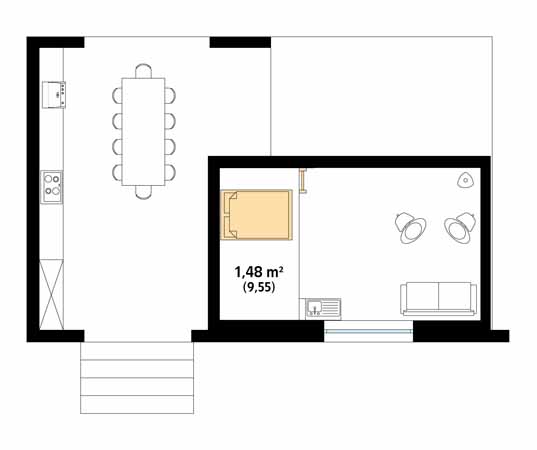 Projekt domu Śmiałek dr-S - rzut poddasza