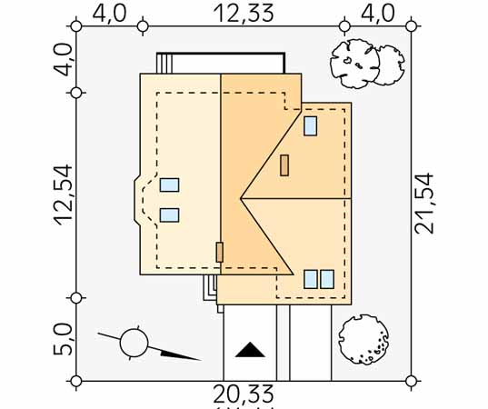 Projekt domu Śnieżynka 3 - usytuowanie na działce