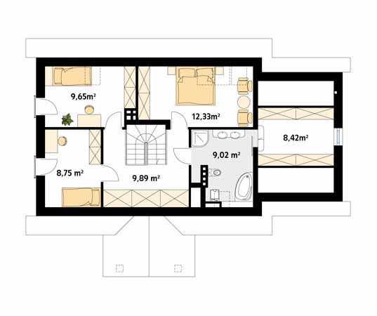 Projekt domu Sójka - rzut poddasza