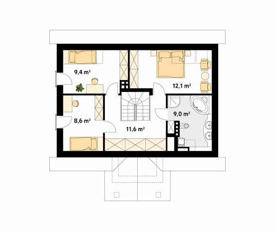 Projekt domu Sójka 2 - rzut poddasza