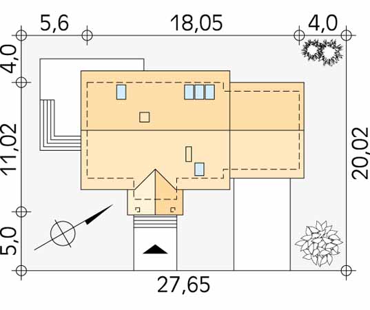 Projekt domu Sójka 3 - usytuowanie na działce
