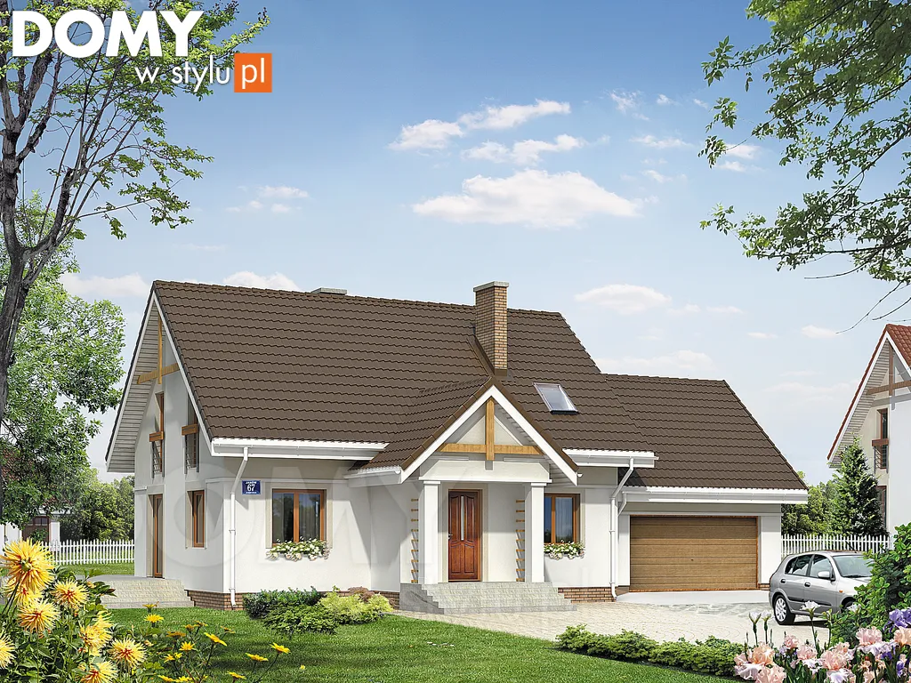 Projekt domu z poddaszem Sójka 3 - wizualizacja frontowa