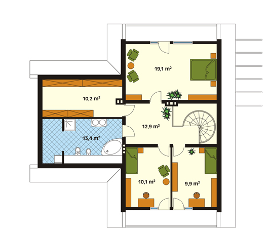 Projekt domu Sokół 2 - rzut poddasza