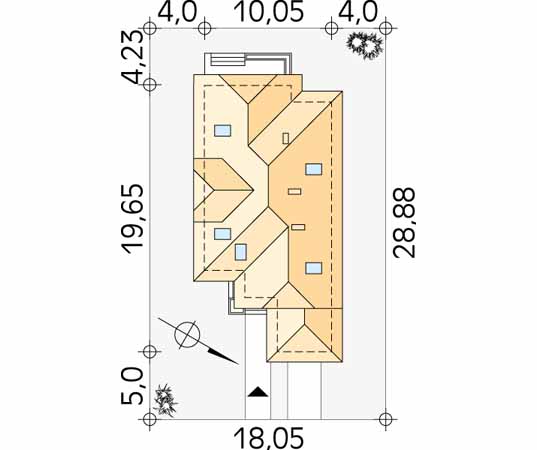 Projekt domu Sonata - usytuowanie na działce