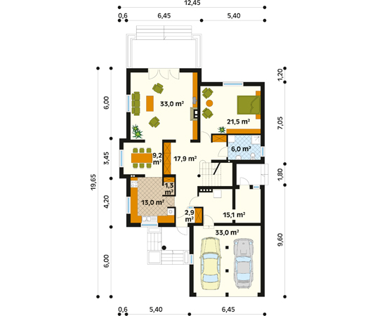 Projekt domu Sonata 3 - rzut parteru