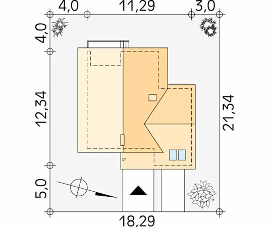 Projekt domu Sopran 2 - usytuowanie na działce
