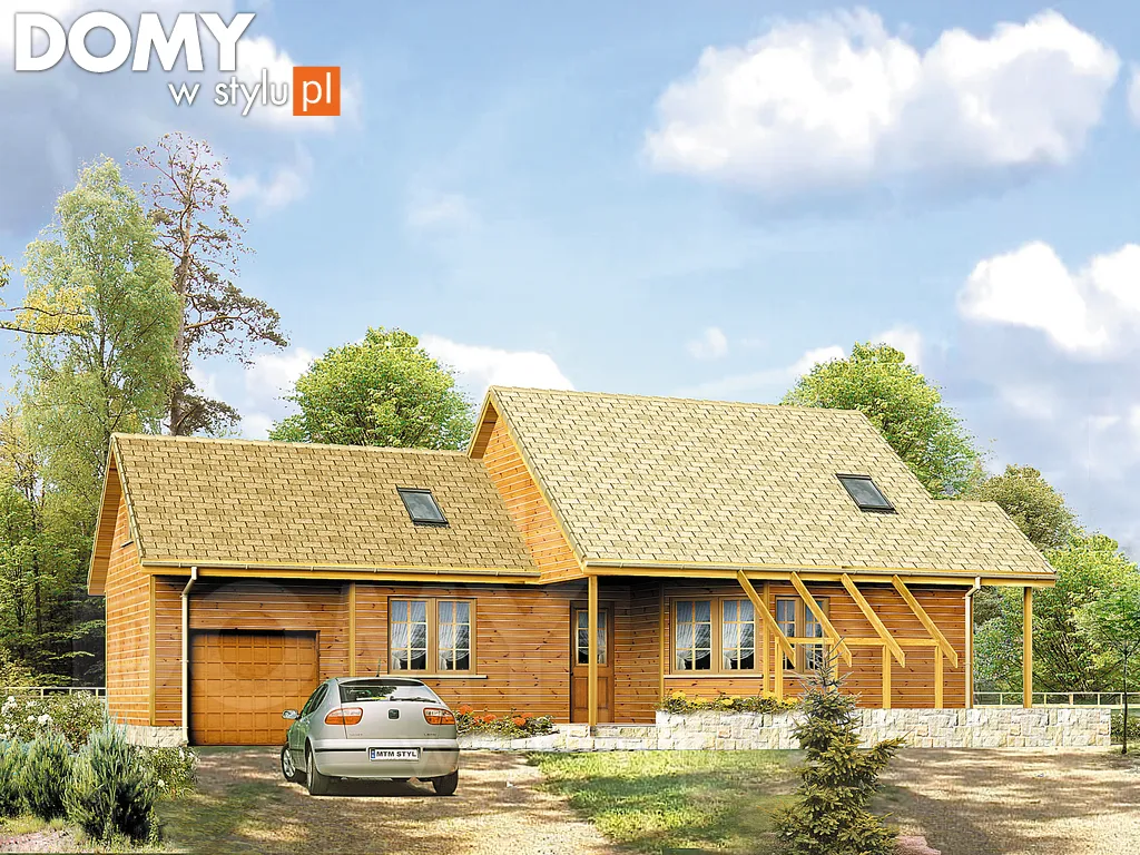 Projekt domu Sosna dr-S - wizualizacja frontowa