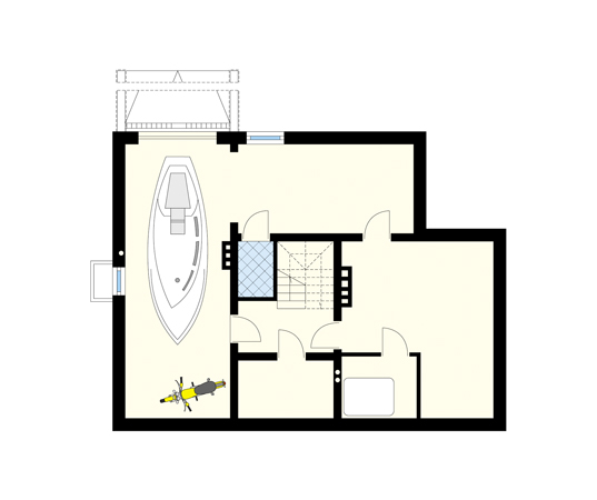 Projekt domu Sowa - rzut piwnicy