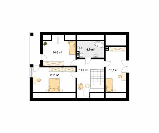 Projekt domu Storczyk - rzut poddasza