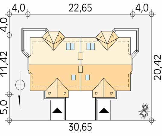 Projekt domu Suita - usytuowanie na działce