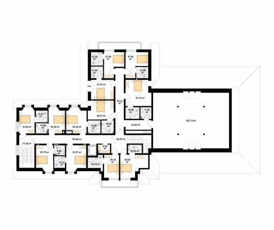 Projekt pensjonatu Świerszcz - rzut poddasza