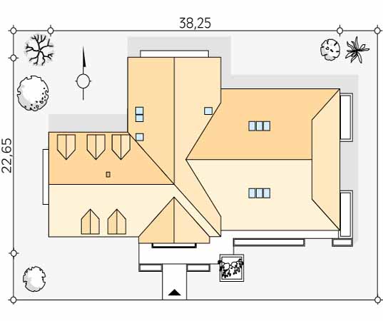 Projekt pensjonatu Świerszcz - usytuowanie na działce
